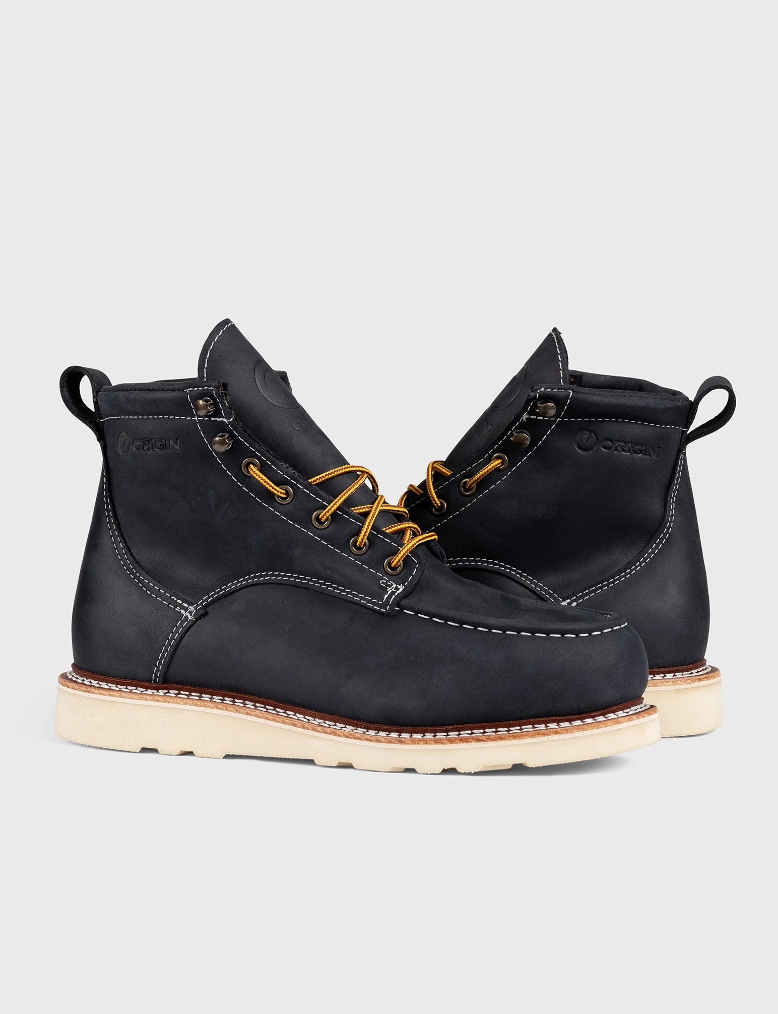 MAINE MOC STEEL TOE BOOT 6 - NATURAL WEDGE SOLE - Image 6