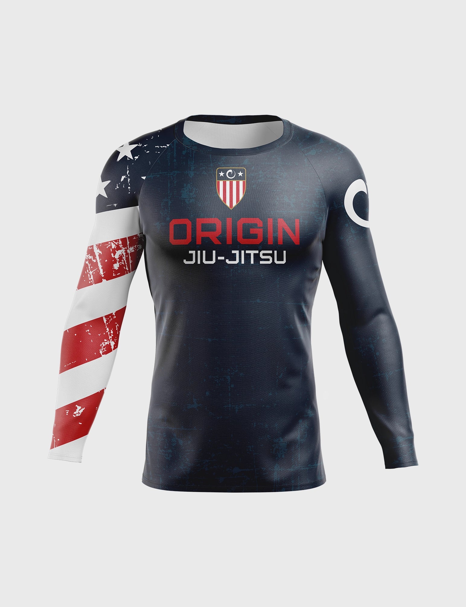 USA FLAG LS COMPRESSION FIT RASHGUARD